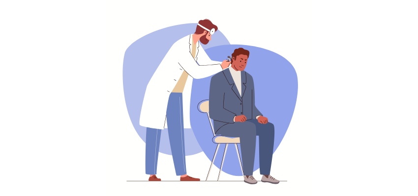 ENT Doctor Examines Patient's Ear