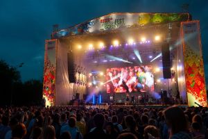 Outdoor music concert stage