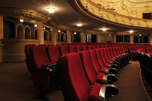 Red seats in a theater