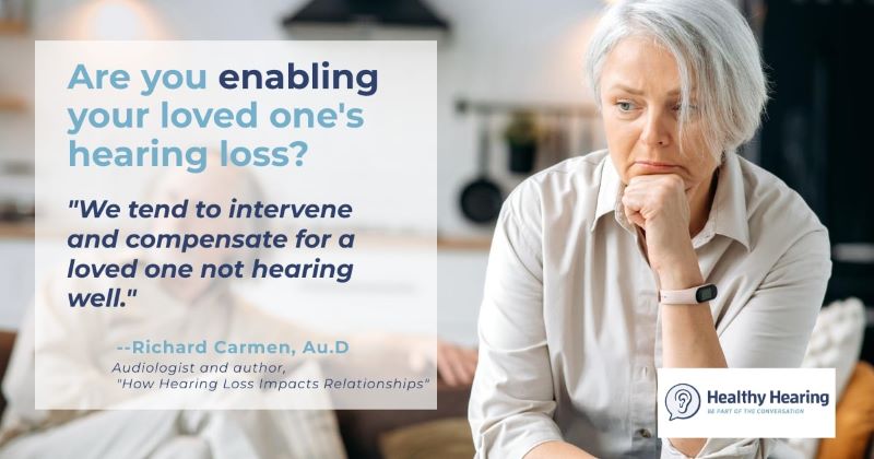 A woman contemplates her relationship with her partner, who has untreated hearing loss.
