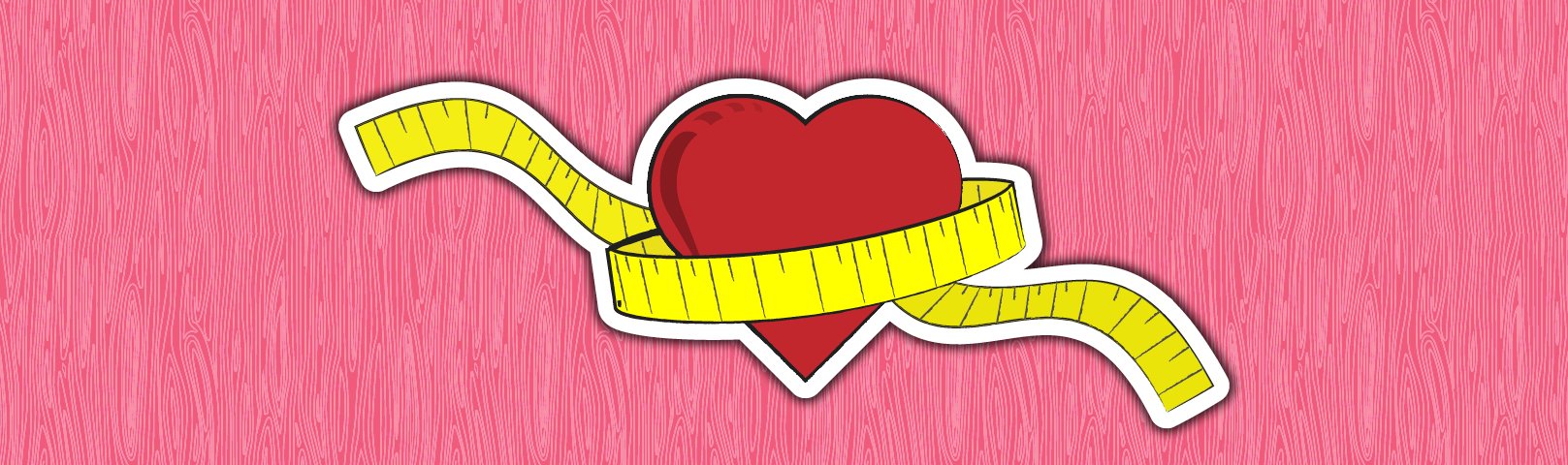 Illustration of a heart with a measuring tape wrapping around it